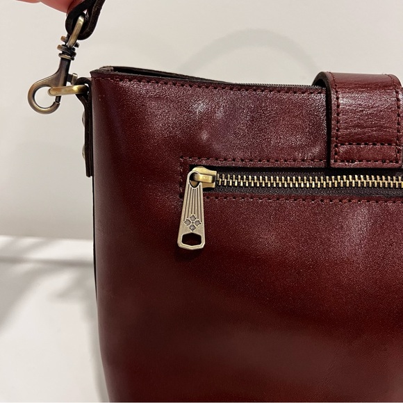 Patricia Nash Burgundy Satchel with Gold Buckle - Picture 6 of 11